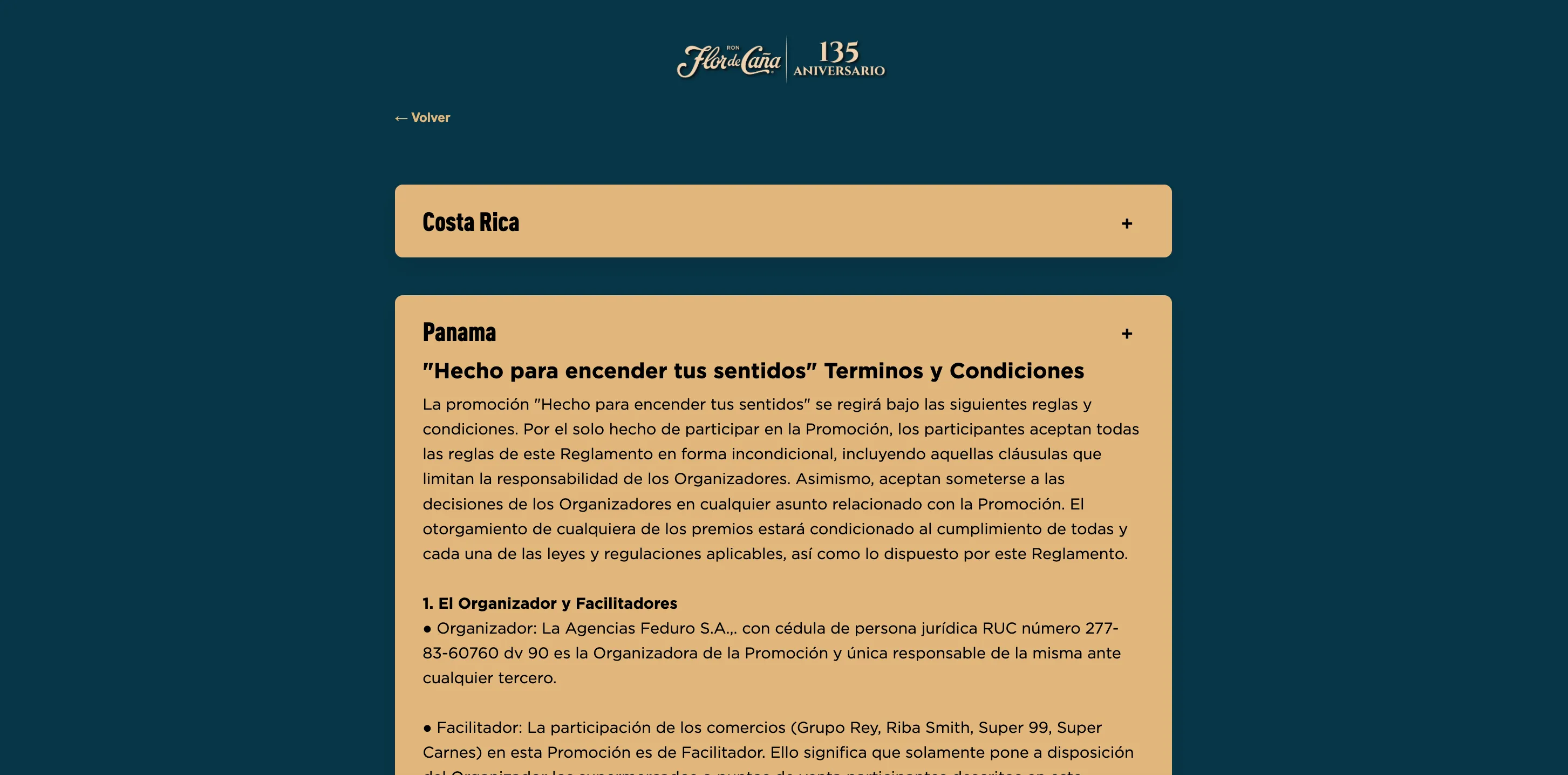 Términos y condiciones por país